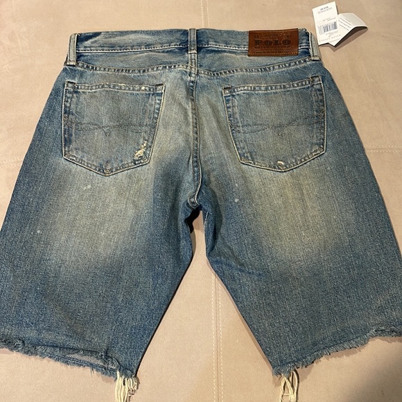 🆕 Polo Ralph Lauren Denim Distressed Jean Shorts Size 30 - Picture 2 of 4